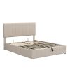 Queen size Upholstered Platform bed with a Hydraulic Storage System - Gray Queen size Upholstered Platform bed with a Hydraulic Storage System - Gray