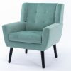 Modern Soft Velvet Material Ergonomics Accent Chair Living Room Chair Bedroom Chair Home Chair With Black Legs For Indoor Home