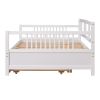 Full Size Daybed Wood Bed with Twin Size Trundle