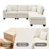 89.8*60.2" Modern Sectional Sofa,5-Seat Modular Couch Set with Convertible Ottoman,L-Shape Linen Fabric Corner Couch Set with 2 Pillows for Living Roo