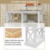 Console Table with 3-Tier Open Storage Spaces and 'X' Legs, Narrow Sofa Entry Table for Living Room, Entryway and Hallway