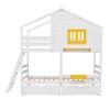 Twin over Twin Bunk Bed with 2 Drawers;  1 Storage Box;  1 Shelf;  Window and Roof