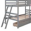 Twin over Twin Bunk Bed with 2 Drawers;  1 Storage Box;  1 Shelf;  Window and Roof