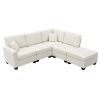 89.8*60.2" Modern Sectional Sofa,5-Seat Modular Couch Set with Convertible Ottoman,L-Shape Linen Fabric Corner Couch Set with 2 Pillows for Living Roo