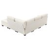 89.8*60.2" Modern Sectional Sofa,5-Seat Modular Couch Set with Convertible Ottoman,L-Shape Linen Fabric Corner Couch Set with 2 Pillows for Living Roo