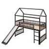 Twin Loft Bed with Slide;  House Bed with Slide