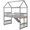 Twin Loft Bed with Slide;  House Bed with Slide