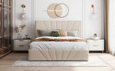 Queen size Upholstered Platform bed with a Hydraulic Storage System