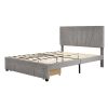 Queen Size Storage Bed Velvet Upholstered Platform Bed with a Big Drawer