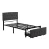 Twin Size Storage Bed Metal Platform Bed with a Big Drawer