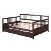 Full Size Daybed Wood Bed with Twin Size Trundle