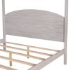 Queen Size Canopy Platform Bed with Headboard and Support Legs