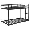 Twin over Twin Metal Bunk Bed;  Low Bunk Bed with Ladder