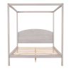 Queen Size Canopy Platform Bed with Headboard and Support Legs