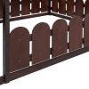 (Slats are not included) Full Size Wood Bed House Bed Frame with Fence;  for Kids;  Teens;  Girls;  Boys