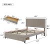 Queen Size Storage Bed Velvet Upholstered Platform Bed with a Big Drawer