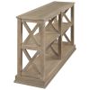 Console Table with 3-Tier Open Storage Spaces and 'X' Legs, Narrow Sofa Entry Table for Living Room, Entryway and Hallway