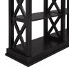 Console Table with 3-Tier Open Storage Spaces and 'X' Legs, Narrow Sofa Entry Table for Living Room, Entryway and Hallway