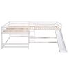 Full and Twin Size L-Shaped Bunk Bed with Slide and Short Ladde