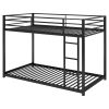 Twin over Twin Metal Bunk Bed;  Low Bunk Bed with Ladder