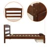 Platform Twin Bed Frame with Storage Drawer and Wood Slat Support No Box Spring Needed