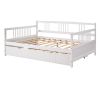 Full Size Daybed Wood Bed with Twin Size Trundle