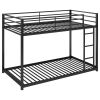 Twin over Twin Metal Bunk Bed;  Low Bunk Bed with Ladder