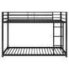 Twin over Twin Metal Bunk Bed;  Low Bunk Bed with Ladder