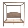 Queen Size Canopy Platform Bed with Headboard and Support Legs