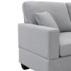 89.8*60.2" Modern Sectional Sofa,5-Seat Modular Couch Set with Convertible Ottoman,L-Shape Linen Fabric Corner Couch Set with 2 Pillows for Living Roo