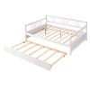 Full Size Daybed Wood Bed with Twin Size Trundle