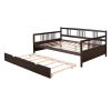 Full Size Daybed Wood Bed with Twin Size Trundle