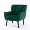 Modern Soft Velvet Material Ergonomics Accent Chair Living Room Chair Bedroom Chair Home Chair With Black Legs For Indoor Home