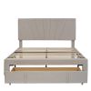 Queen Size Storage Bed Velvet Upholstered Platform Bed with a Big Drawer