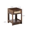 15.75" Rattan End table with drawer, Modern nightstand, side table for living roon, bedroom